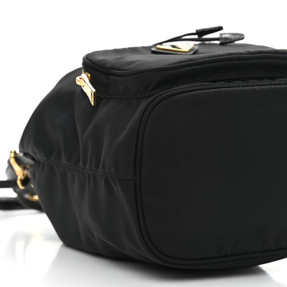 Prada Saffiano Tessuto Nylon Mini Bucket Crossbody Bag Black 8 of 9
