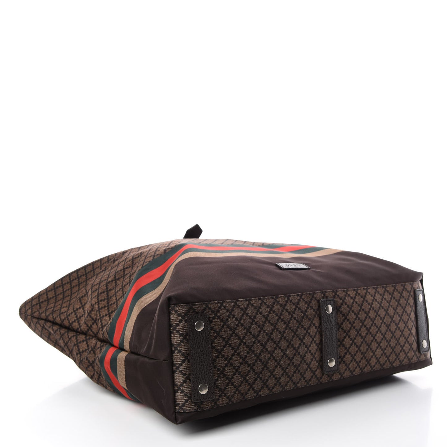 Nylon Diamante Web Buckle Tote Brown
