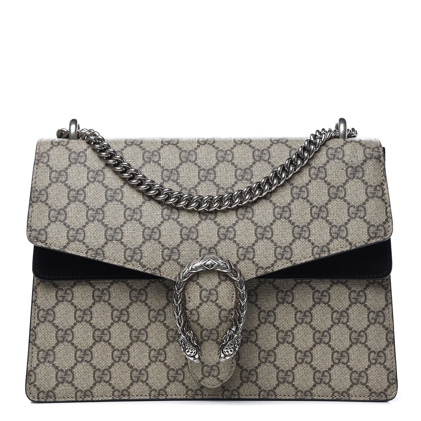 GG Supreme Monogram Medium Dionysus Shoulder Bag Black