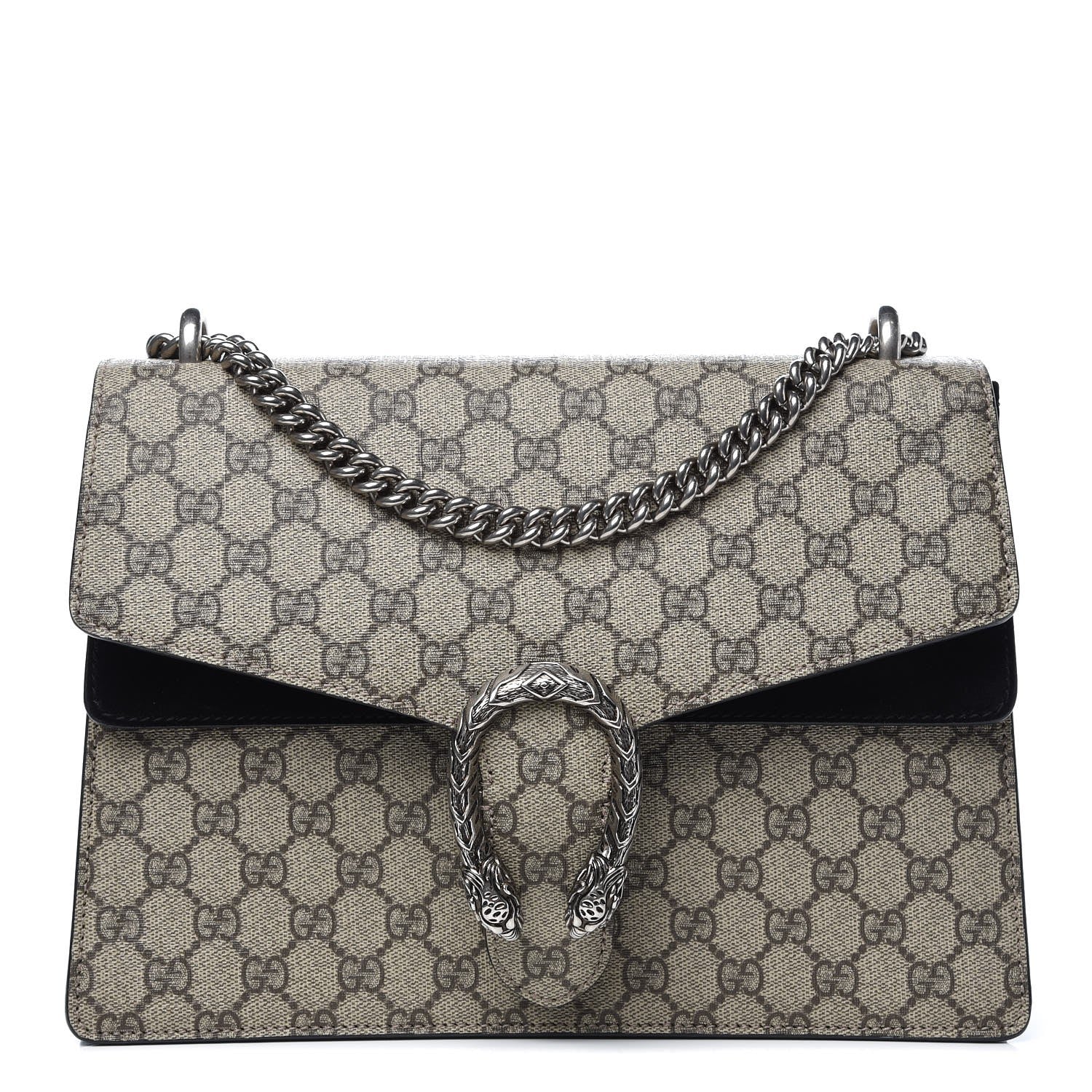 Gucci GG Supreme Monogram Medium Dionysus Shoulder Bag Black 1 of 9