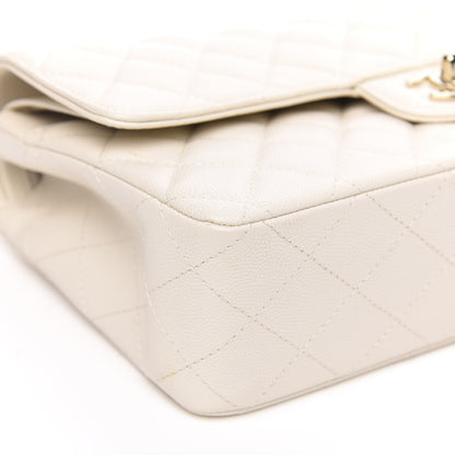 Chanel Caviar Quilted Medium Double Flap White 8 of 11