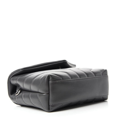 Saint Laurent Calfskin Y Quilted Monogram Toy Loulou Crossbody Bag Storm 4 of 14