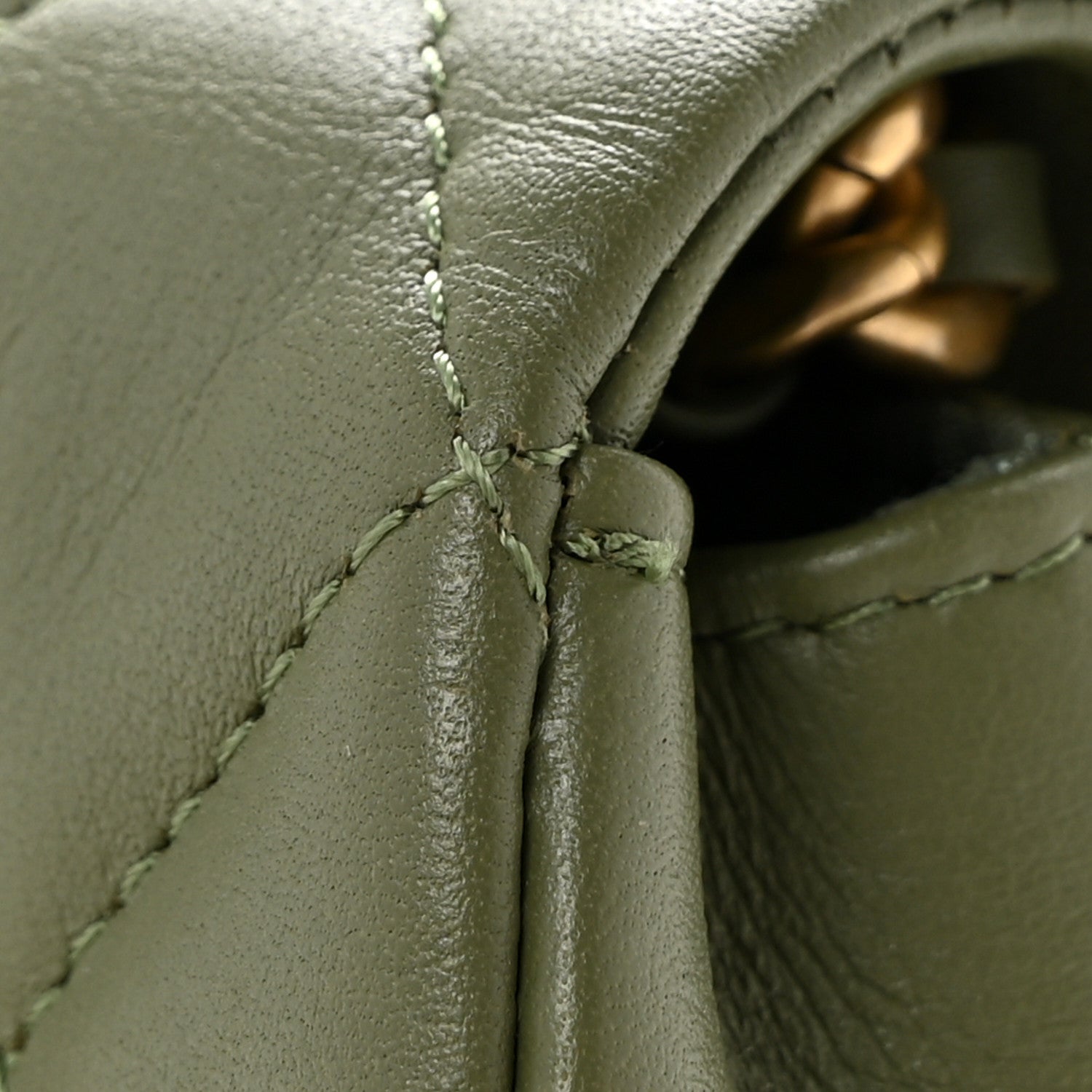 Chanel Calfskin Quilted Coco Mail Clutch With Chain Green 13 of 13