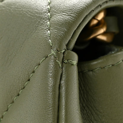 Chanel Calfskin Quilted Coco Mail Clutch With Chain Green 13 of 13