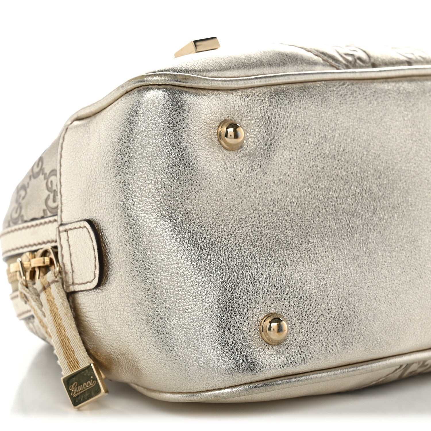 Gucci Guccissima Small Capri Satchel Metallic Gold 9 of 10