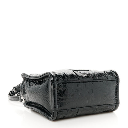 Marc Jacobs Shiny Crinkled Calfskin Mini The Tote Bag Black 4 of 11