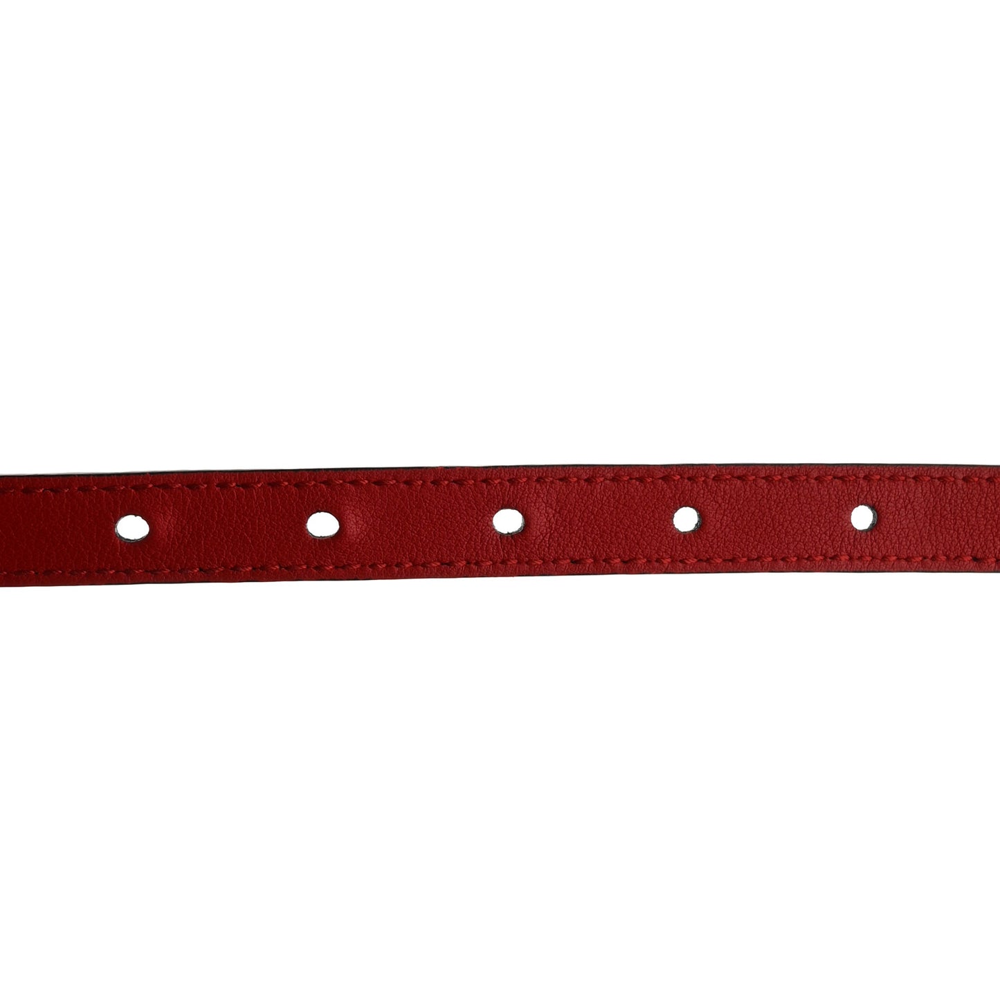 Calfskin Skinny Studded Feline Belt 80 32 Black Red