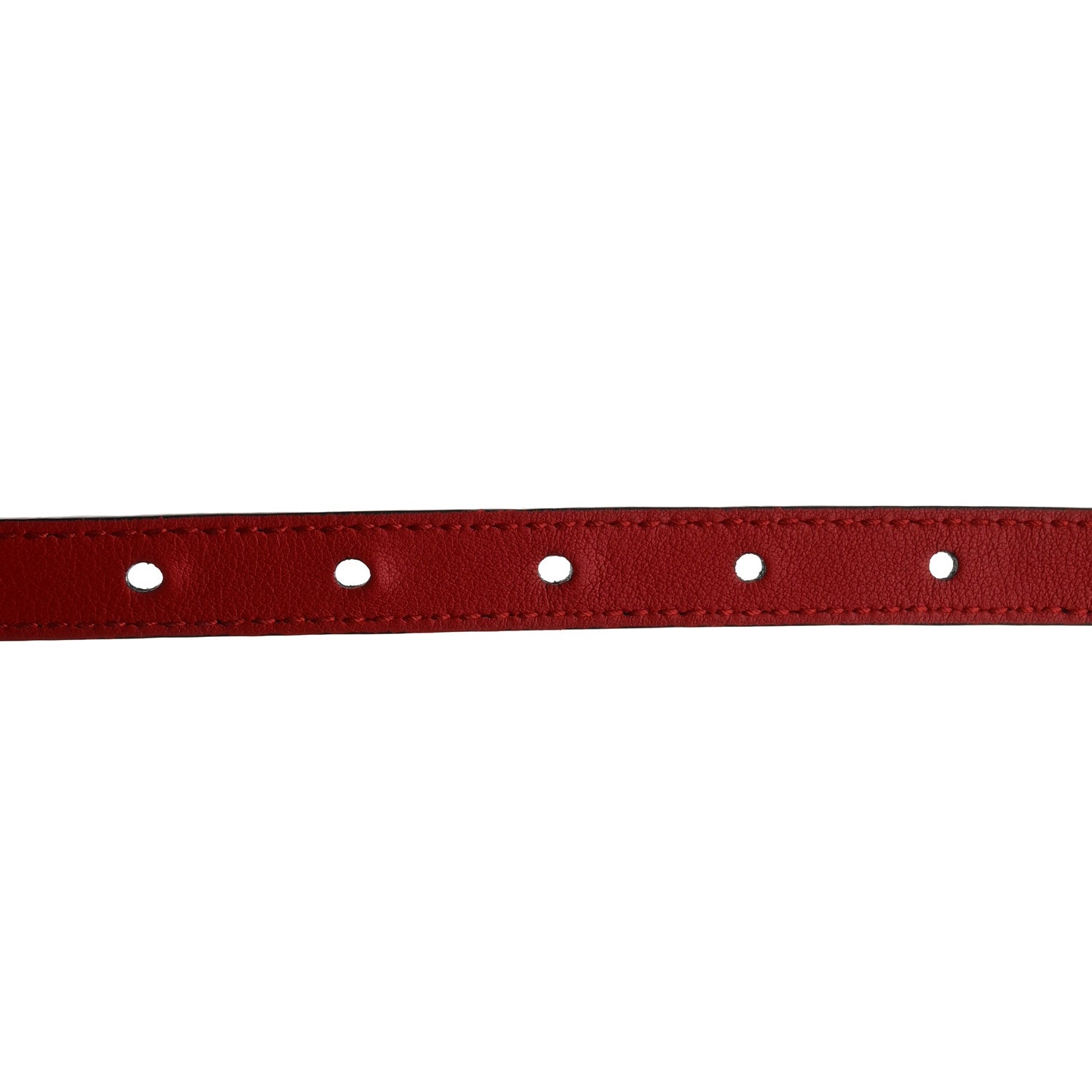 Gucci Calfskin Skinny Studded Feline Belt 80 32 Black Red 3 of 7