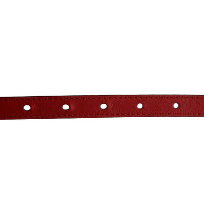 Gucci Calfskin Skinny Studded Feline Belt 80 32 Black Red 3 of 7