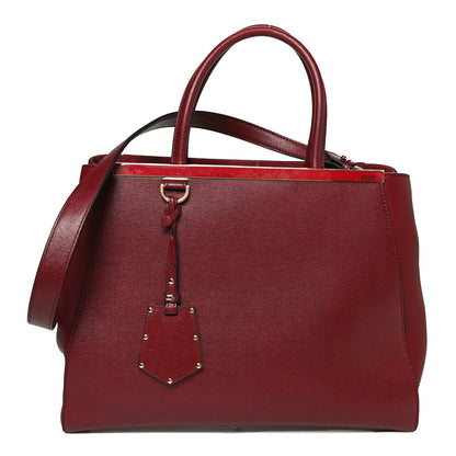 Fendi Vitello Elite Regular 2Jours Tote Rosso Scuro Ciliegia 1 of 13