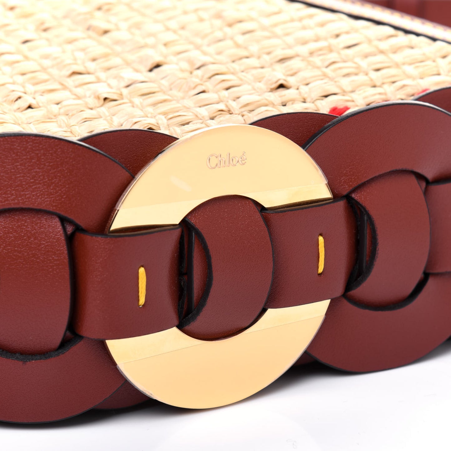Calfskin Raffia Embroidered Small Darryl Crossbody Brown