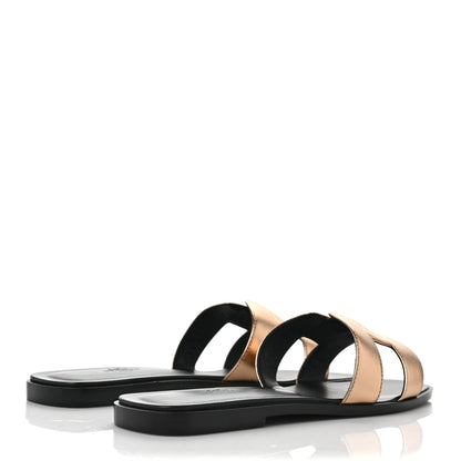 Hermes Metallic Nappa Oran Sandals 40 Vert Bronze 4 of 10
