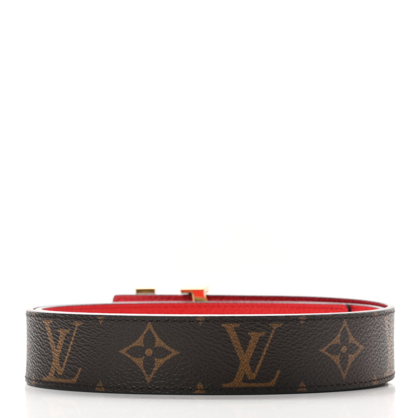 Monogram 30mm LV Initiales Reversible Belt 85 34 Coquelicot