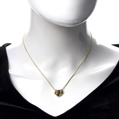 David Yurman 18K Yellow Gold Diamond Black Spinel Enamel Stax Pendant Necklace 2 of 5
