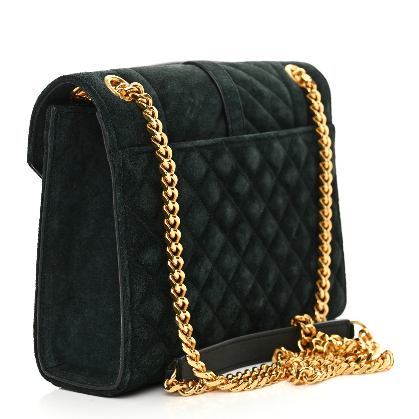 Suede Mixed Matelasse Triquilt Medium Monogram Satchel Algae