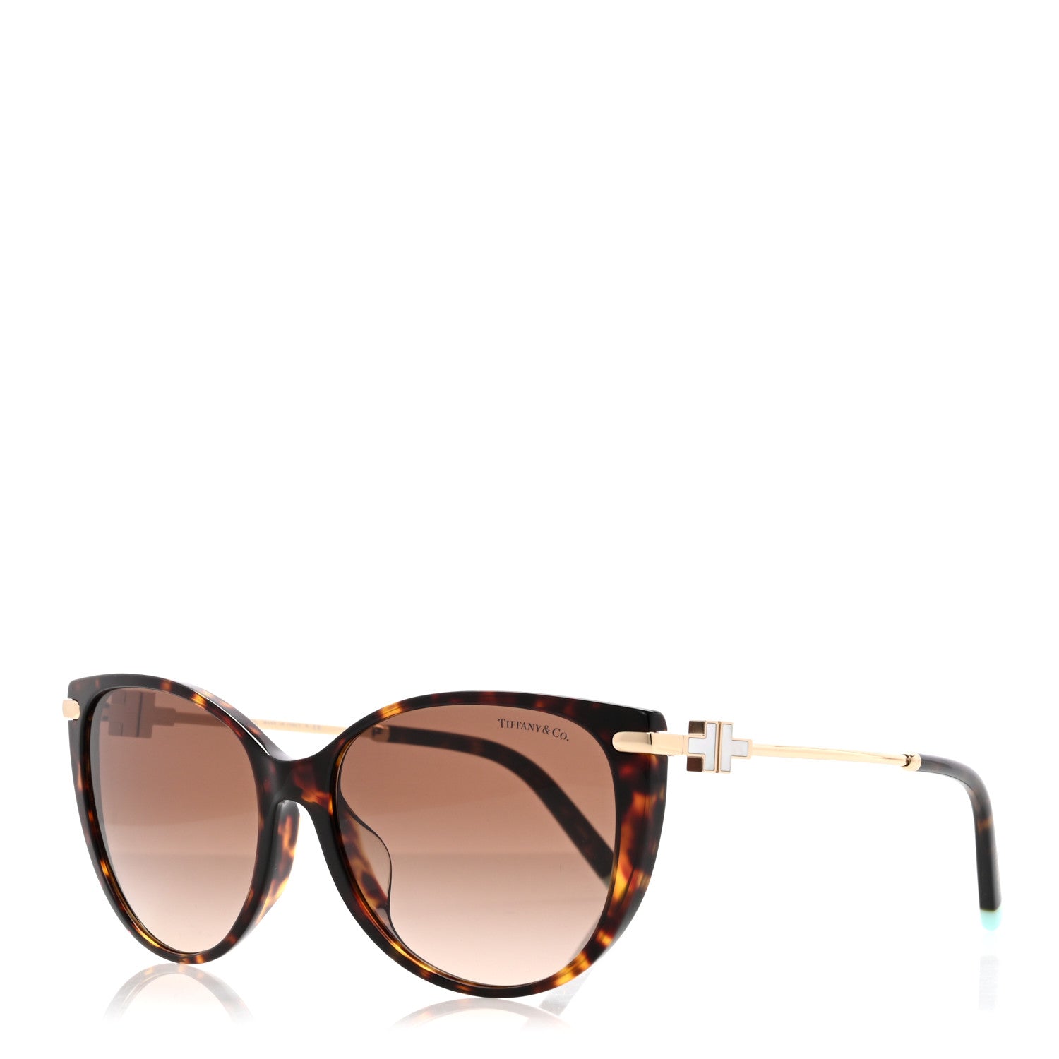Tiffany Acetate Metal Mother of Pearl T Wire Sunglasses TF4178-F Havana Brown 1 of 8