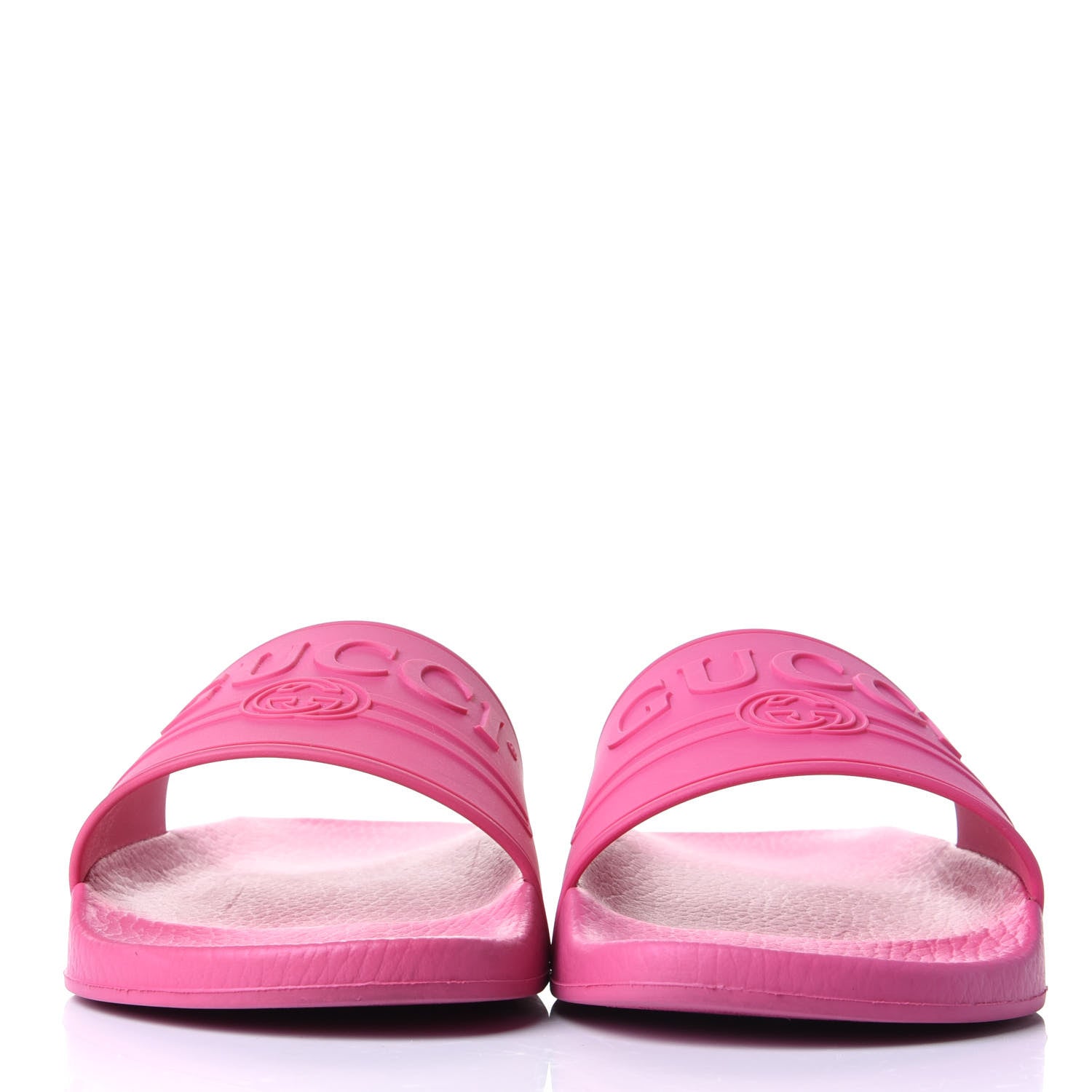 Gucci Rubber Logo Stamped Mens Slide Sandals 9 Fuchsia 2 of 10