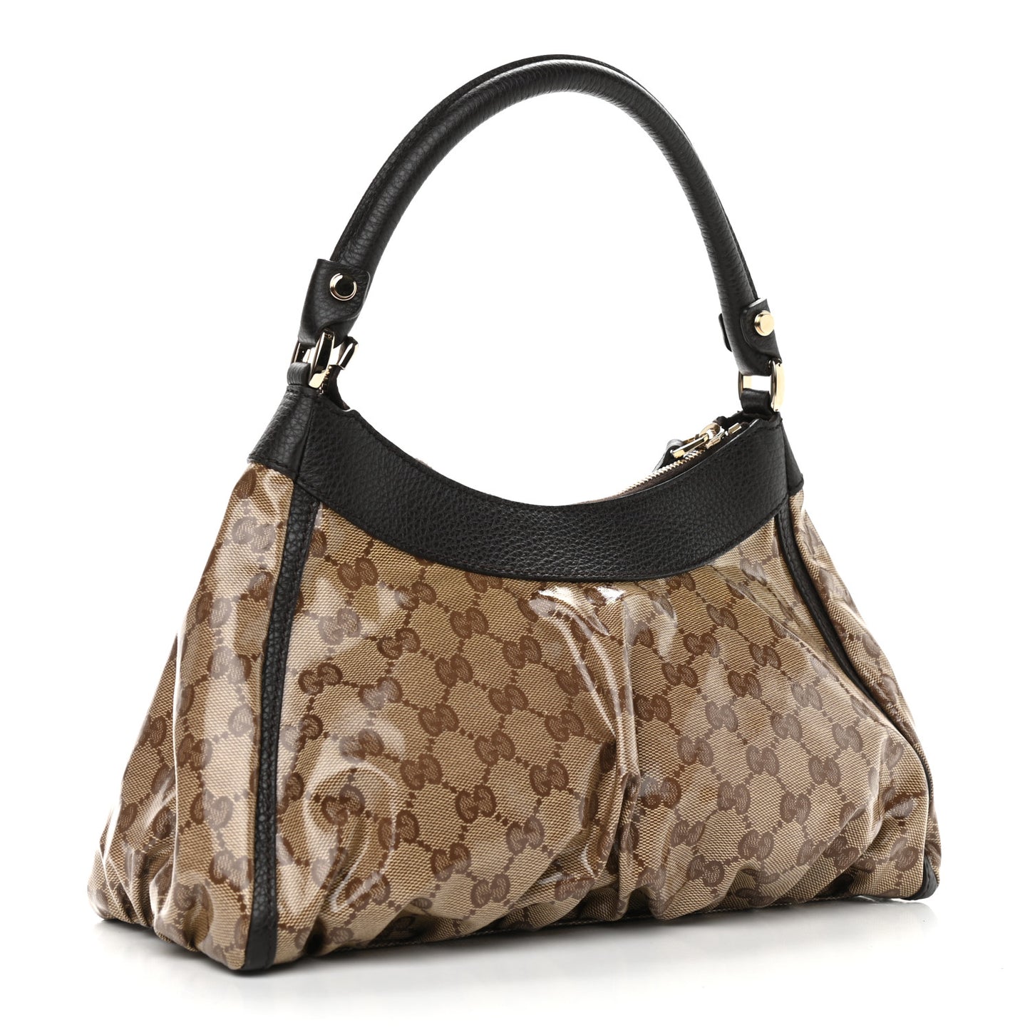 Crystal Monogram D Ring Gold Hobo Brown