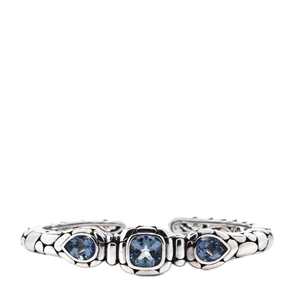 John Hardy Sterling Silver Blue Topaz Kali Cuff Bracelet 1 of 8