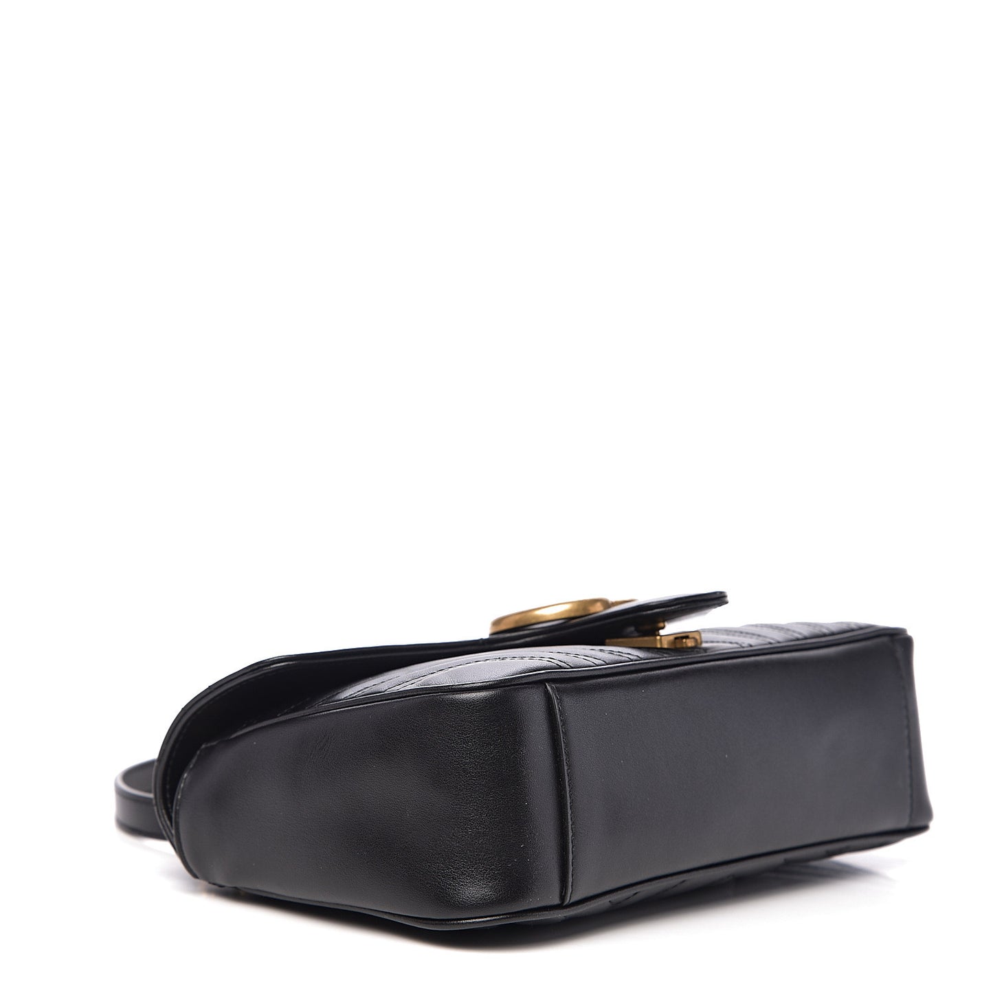 Calfskin Matelasse Small GG Marmont Shoulder Bag Black