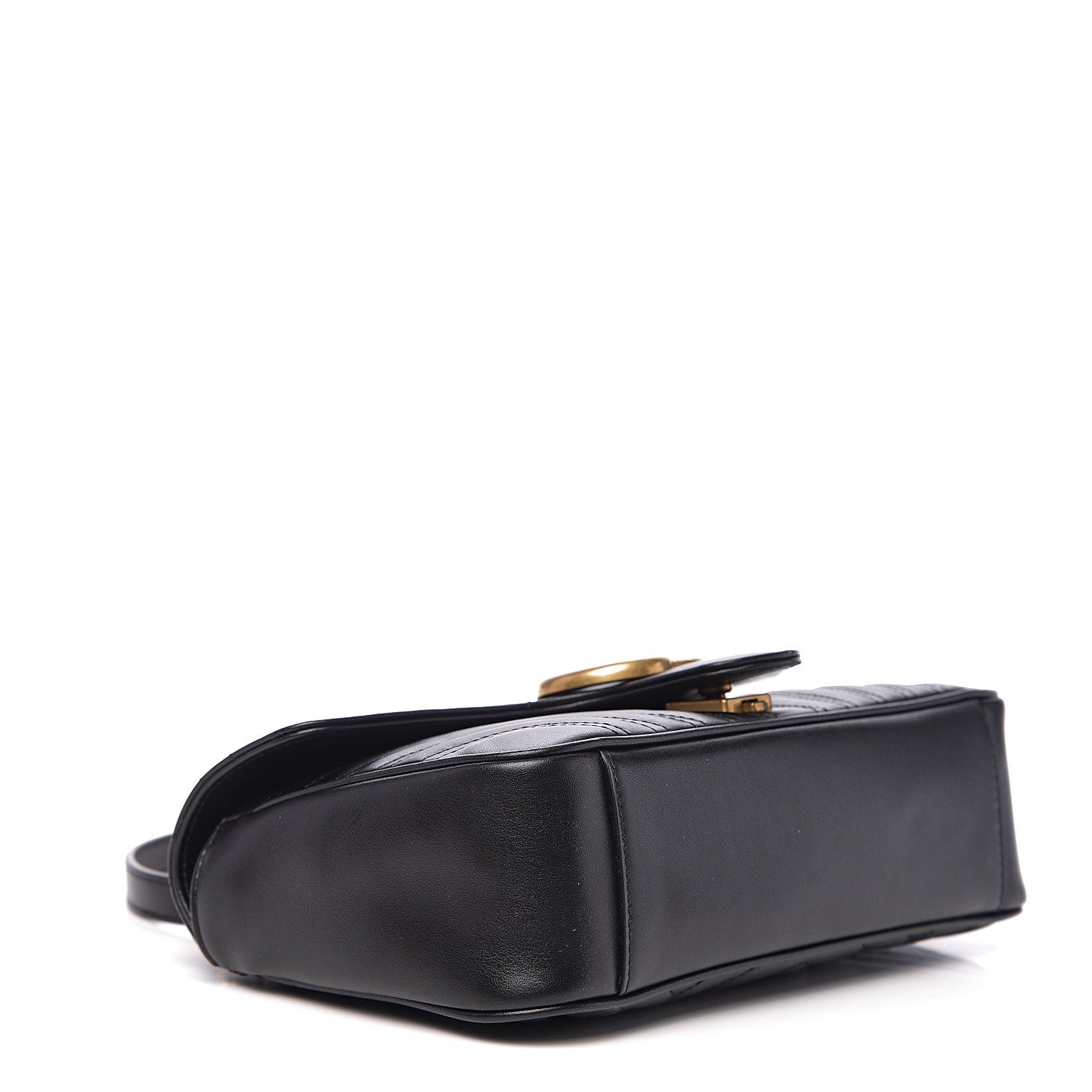 Gucci Calfskin Matelasse Small GG Marmont Shoulder Bag Black 3 of 9