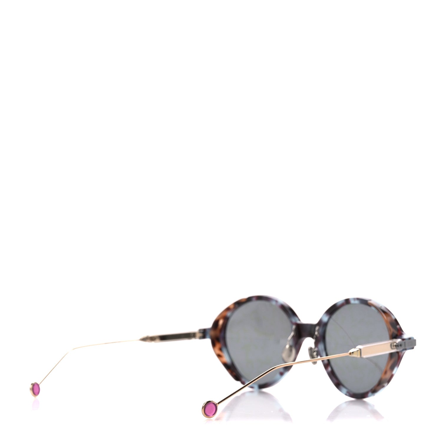 Christian Dior Acetate Leaf Print Umbrage Round Sunglasses Purple Foliage 4 of 8