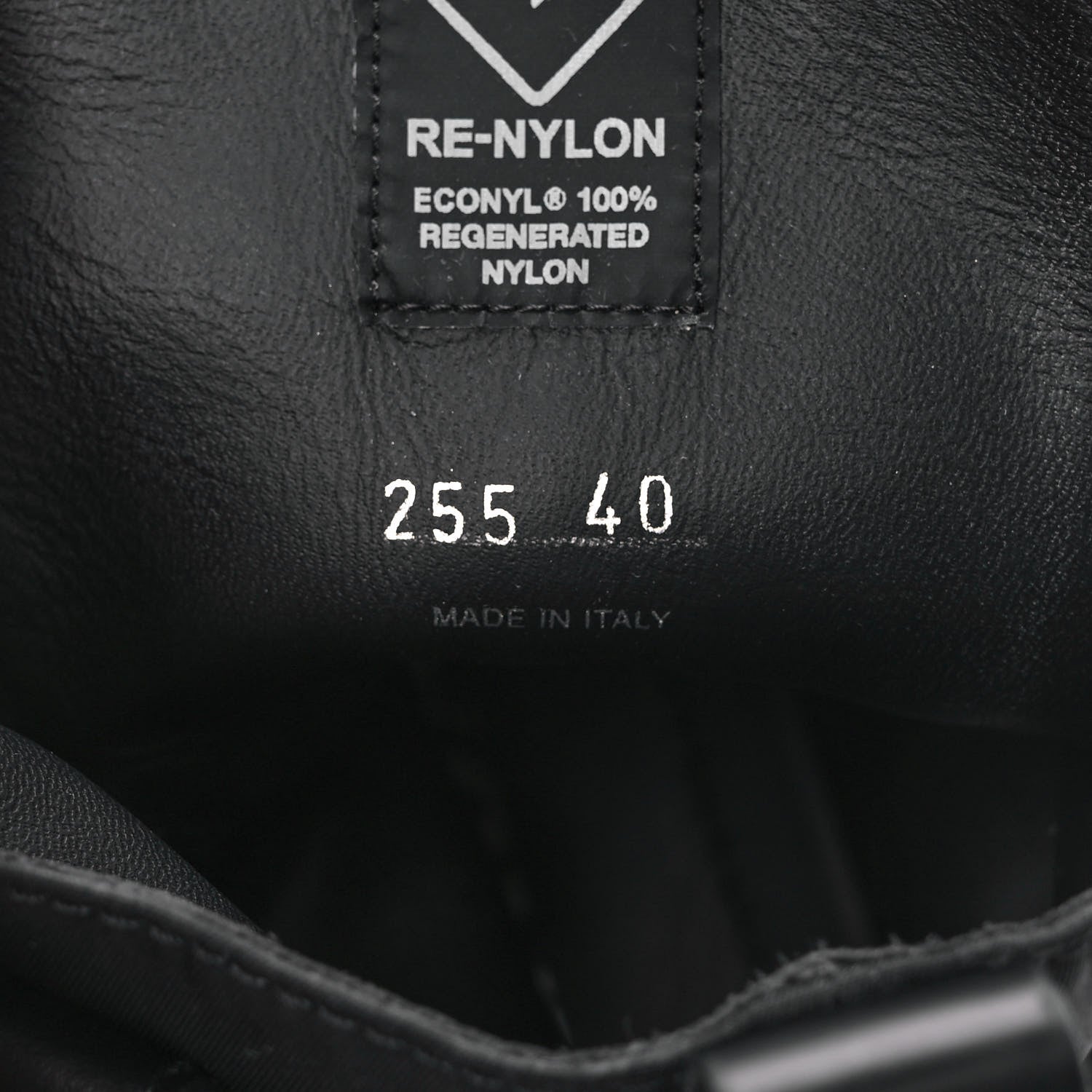 Prada Spazzolato Rois Re-Nylon Metal Triangle Logo Monolith Pouch Pocket 55mm Boots 40 Black 9 of 10