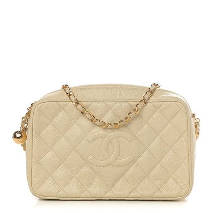 Chanel Caviar Quilted CC Camera Case Light Beige 1 of 6