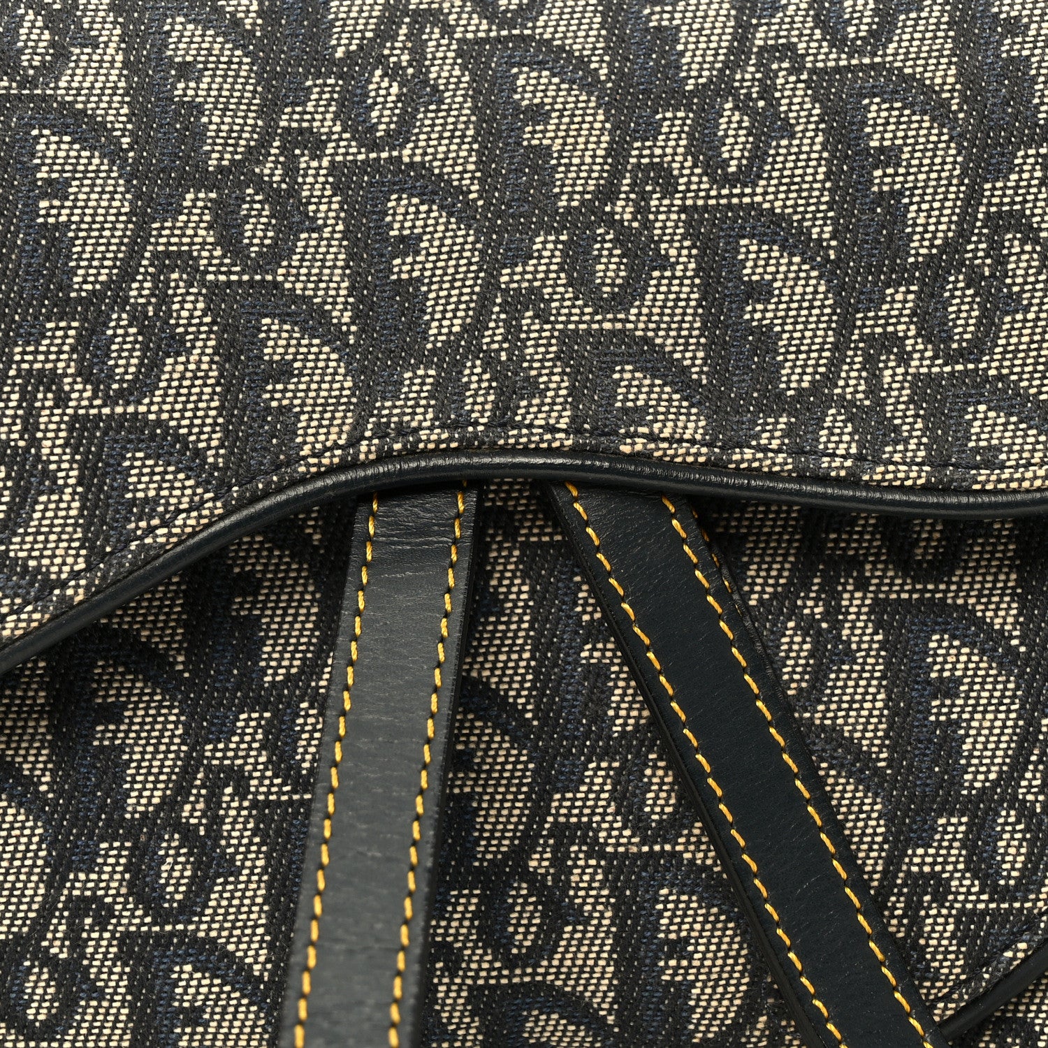 Christian Dior Monogram Double Saddle Bag Navy Blue 7 of 9