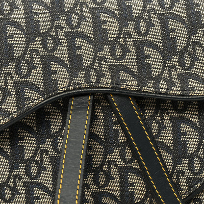 Christian Dior Monogram Double Saddle Bag Navy Blue 7 of 9