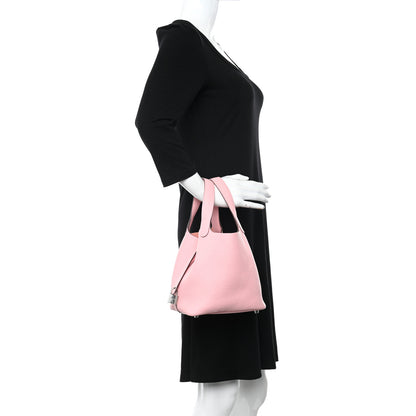 Hermes Taurillon Clemence Picotin Lock 18 PM Rose Sakura 2 of 11