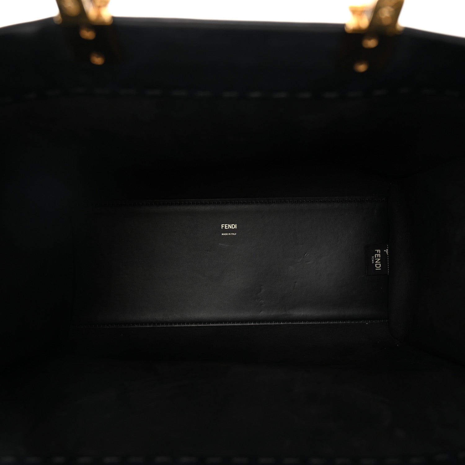 Fendi Vitello King Plexiglass Medium Fendi Sunshine Shopper Tote Black 5 of 10