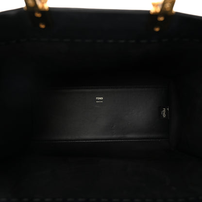 Fendi Vitello King Plexiglass Medium Fendi Sunshine Shopper Tote Black 5 of 10