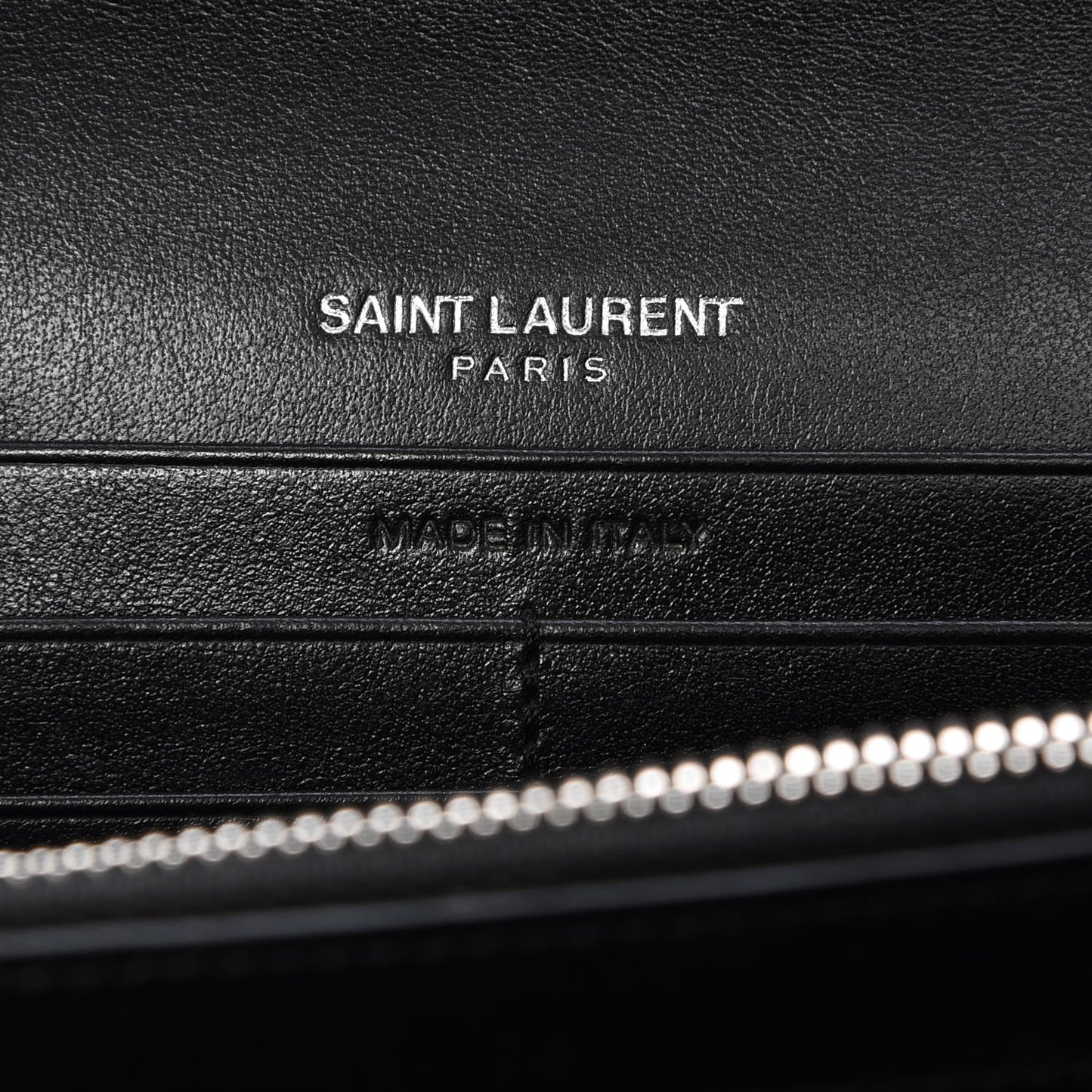 Calfskin Crocodile Embossed Monogram Chain Wallet Nero Black