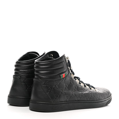 Gucci Guccissima Web High Top Sneakers 7 Black 4 of 8