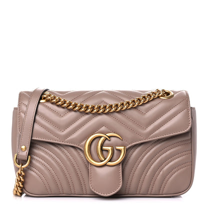 Gucci Calfskin Matelasse Small GG Marmont Shoulder Bag Porcelain Rose 1 of 11