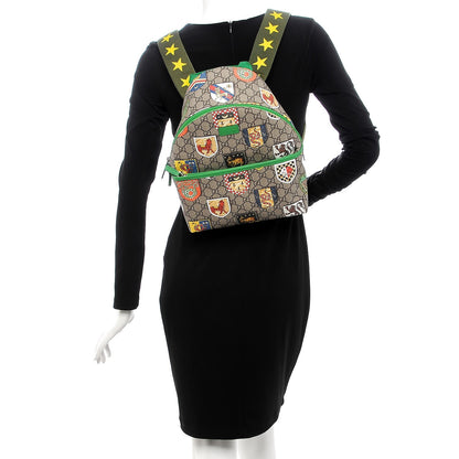 Gucci GG Supreme Monogram Children's Crests Backpack Green 2 of 9
