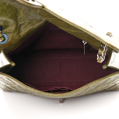 Chanel Crumpled Grained Calfskin Jumbo CC Crave Flap Green 5 of 13