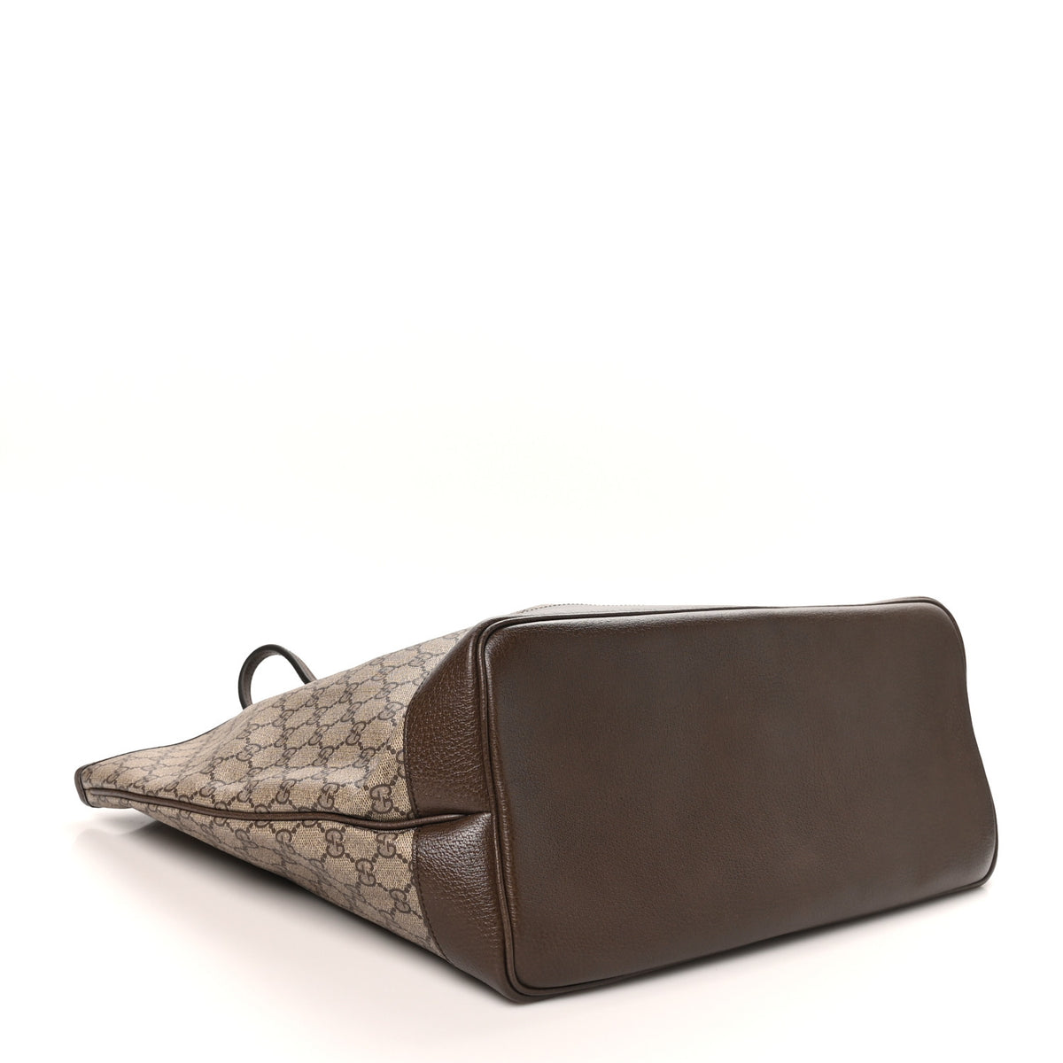 GG Supreme Monogram Textured Dollar Calfskin Web Large Ophidia Tote Beige Ebony New Acero