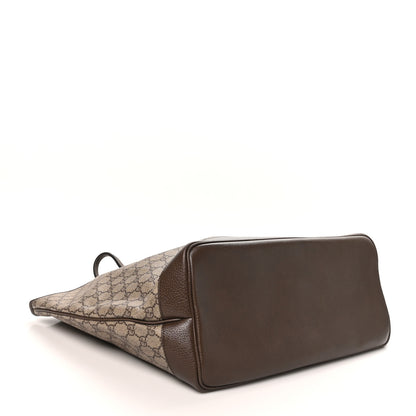 Gucci GG Supreme Monogram Textured Dollar Calfskin Web Large Ophidia Tote Beige Ebony New Acero 4 of 10