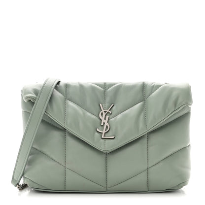 Saint Laurent Lambskin Quilted Toy Loulou Puffer Monogram Chain Satchel Mint 1 of 12