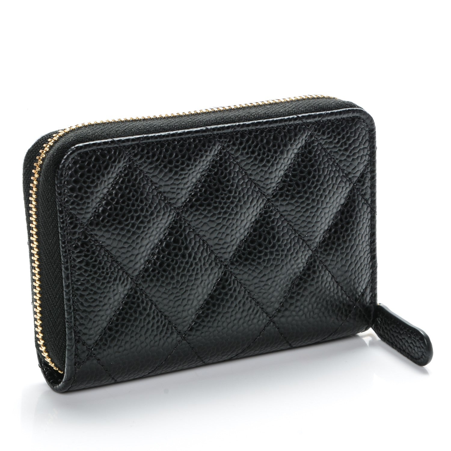 Chanel Caviar Quilted Zip Coin Purse Black 3 of 7