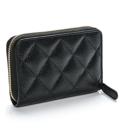 Chanel Caviar Quilted Zip Coin Purse Black 3 of 7
