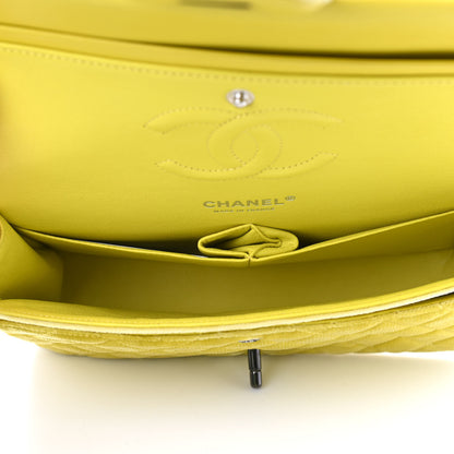 Chanel Velvet Quilted Medium Double Flap Yellow 5 of 9
