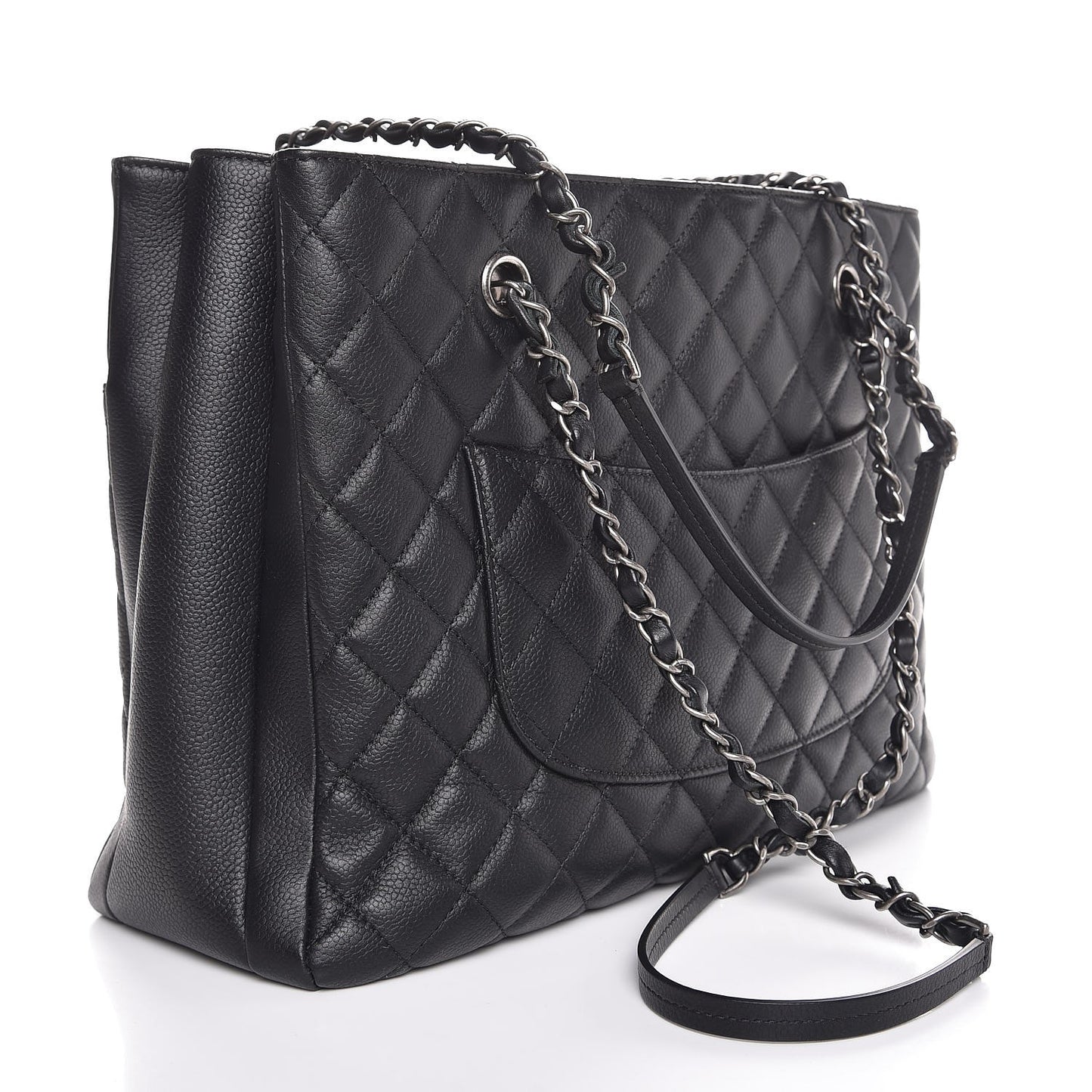 Caviar Quilted Urban Companion Shopping Tote Black