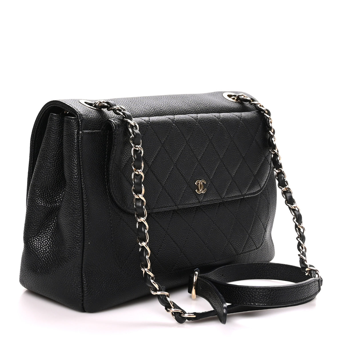Caviar Quilted Medium Flap Black