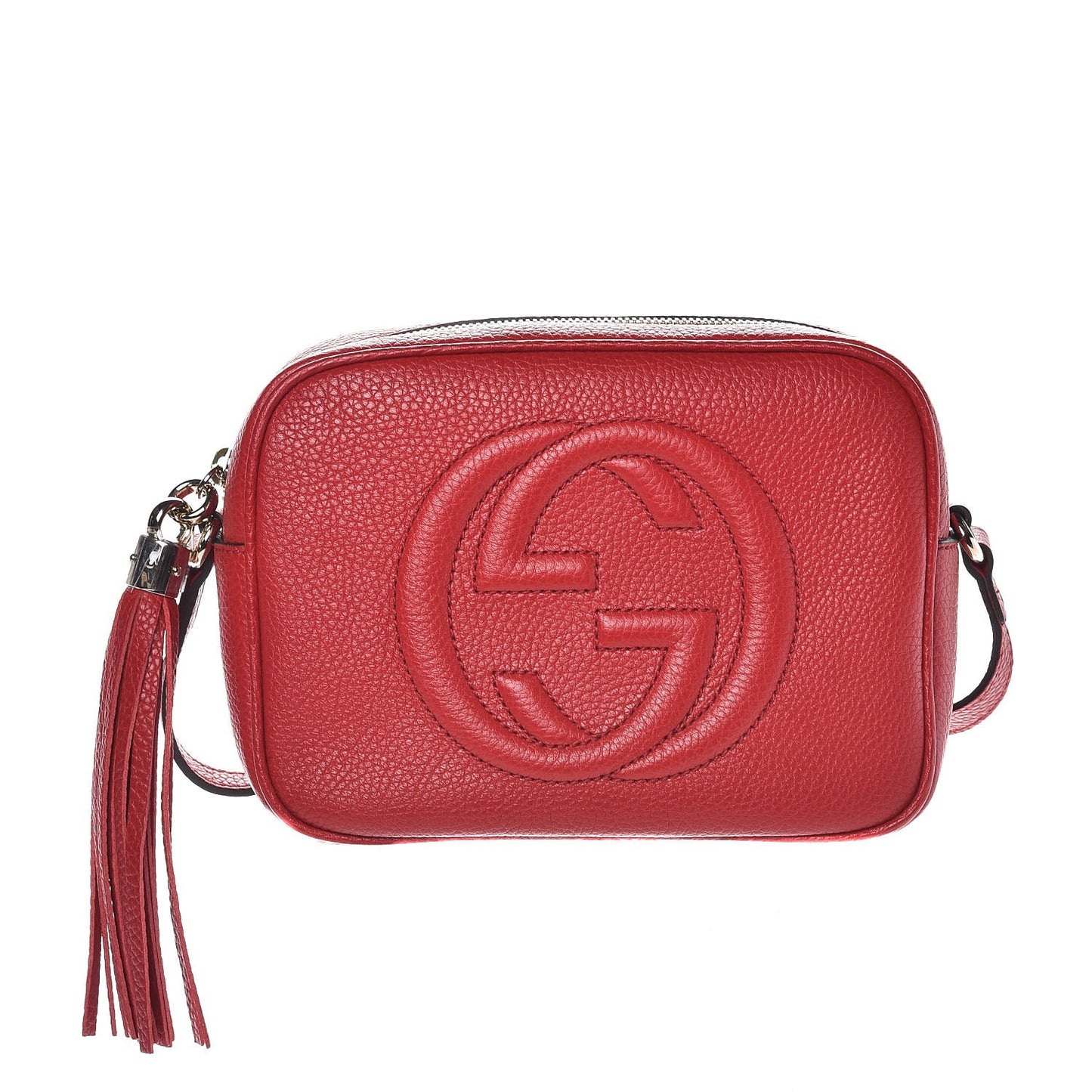 Pebbled Calfskin Small Soho Disco Bag Tabasco Red