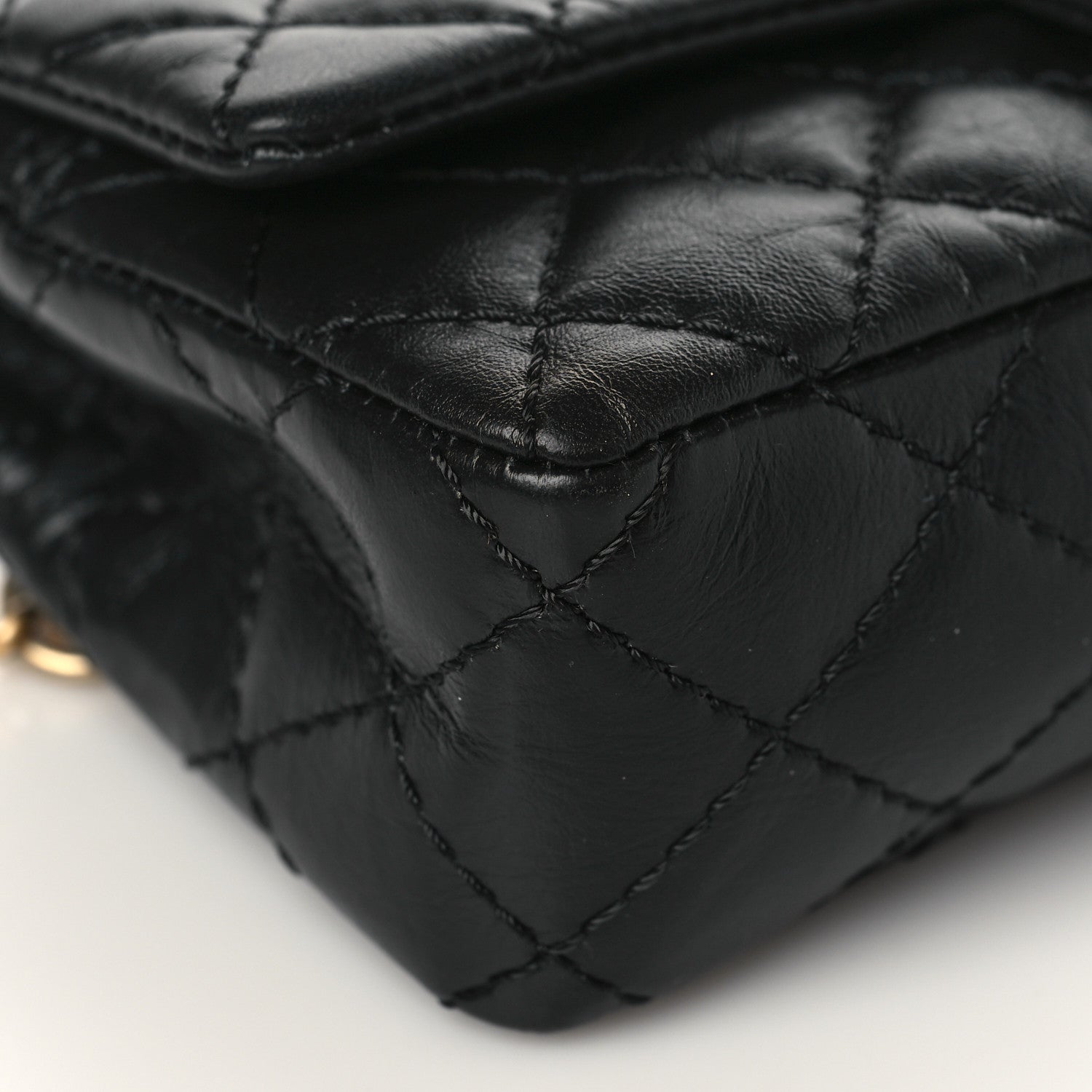 Chanel Aged Calfskin Quilted 2.55 Reissue Flap Belt Bag Clutch Black 8 of 9