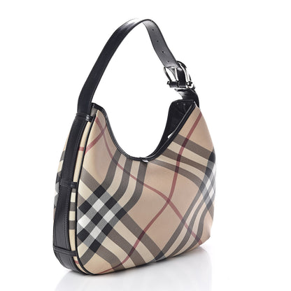 Burberry Supernova Check Medium Barton Hobo Black 3 of 9