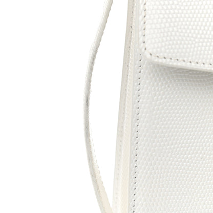 Balenciaga Patent Calfskin Lizard Embossed Medium Ghost Shoulder Bag Optic White 13 of 13